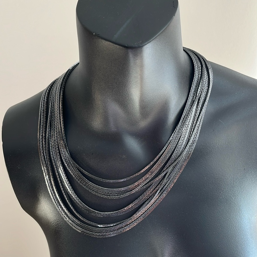 Gray/pewter Chicos necklace with 13 strands. 🩶🩶